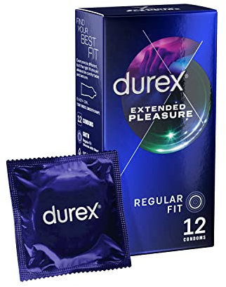 Durex Extended Pleasure Condoms, Clear, Pack of 12