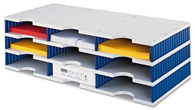 styrodoc Sortierstation trio mit 9 Fächern/268030338 723x331x223mm grau/blau