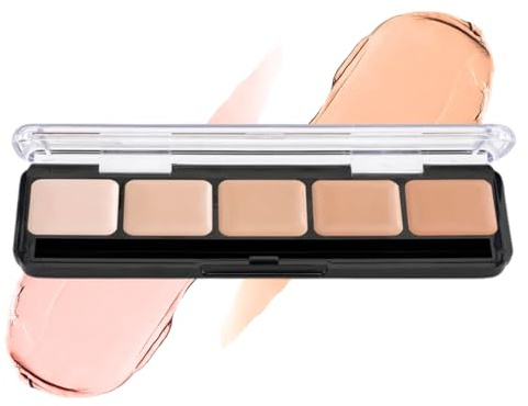 HD Glamour Compact Foundation - Cool #1 | 5 Well Foundation Full Coverage Palette | Use as Cream Contour Palette/Contour Makeup, Under Eye Colour Corrector, Colour Corrector Dark Circles by Graftobian