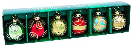 Kurt Adler Glass Place Card Holder Ornament, 1.57-Inch, Set of 6