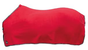 HKM 8775 duntäcke Madrid häst-filt stall-/filt polarfleece 115-165 röd 115