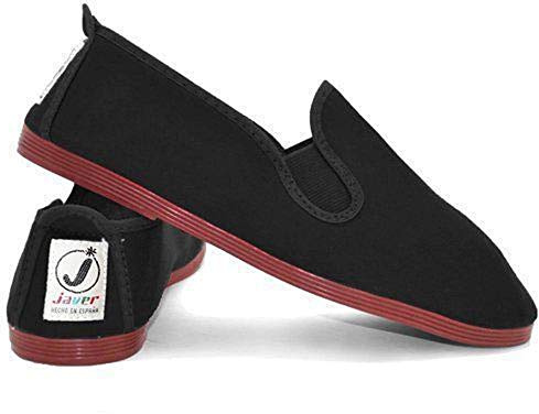 FunkyFashion Unisex Womens Mens Ladies Javer Flossy Espadrilles Plimsoll Flat Shoes Pumps (37 (UK4), Black)