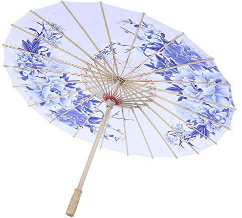 Simlug Oiled Paper Umbrella, Handmade Chinese Oiled Paper Umbrella, Windproof Women Handmade Chinese Classical Dance Parasol (Blue)