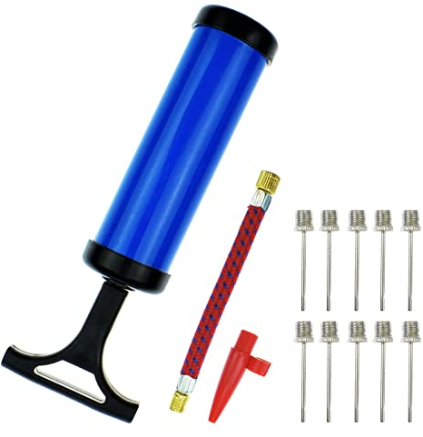 Syolee Tool Inflator Ball Pump with 10 Pcs Needles and 1 Pcs Valve Adapter 1 Pcs Air Hose for Football Basketball Volleyball Rugby Balloons and other Inflatable