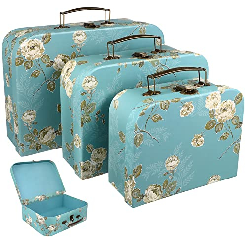Zerodeko 3-Teiliges Pappkoffer-Set Mit 3 Dekorativen Aufbewahrungsboxen Mit Deckel Schmuckschatulle Erinnerungsbox Aufbewahrungsbox Heimdekoration