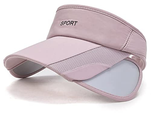 YAMEE Visirmössa kvinnor män med infällbar bred brätte, visir unisex solskyddshatt, solhatt damer sommarhatt strandhatt för tennis/golf/strand, UV-skydd, 1/rosa, En Storlek