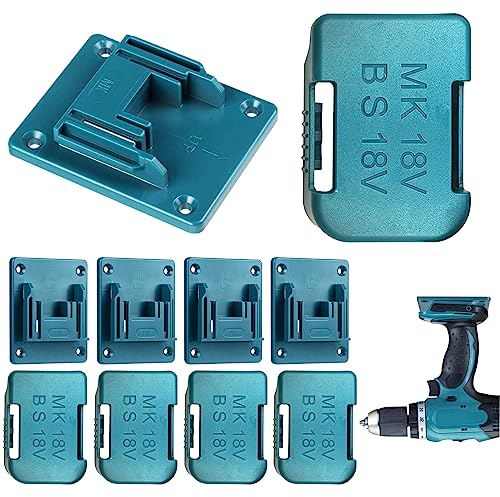 10 Pièces Support Outils Mural, Contient 5 Support de Batterie et 5 Porte-Outils pour Perceuse, Support de Machine pour Outils de Perçage, Supports de Batterie pour Batterie 18 v