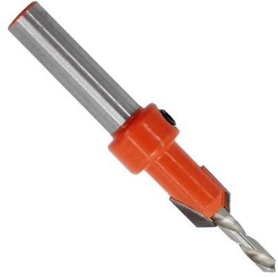 HSS Countersink Drill Bit 3mm, Red 8mm Round Shank Woodworking Chamfer Hole Drills Bit