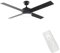 FINXIN Ceiling Fan with Lamp, Ceiling Fan with Light White/Black Ceiling Fans for Bedroom,Living Room,Dining Room Including Motor,Blades,Remote Switch (52 Black 4-Blades)