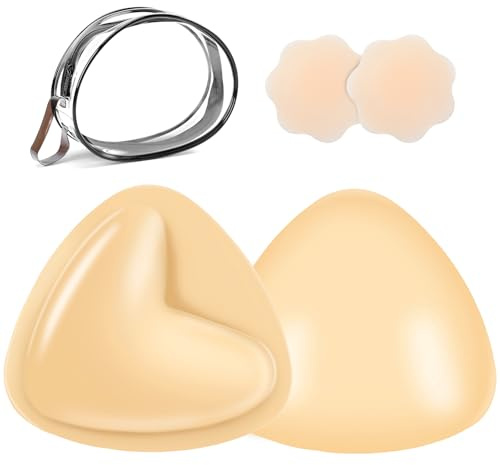 Sticky Bra Inserts, Double-sided Sticky Push Up Inserts, Reusable Bra Pad Inserts for Bikini Dress Swimsuit Sports Bra (B)