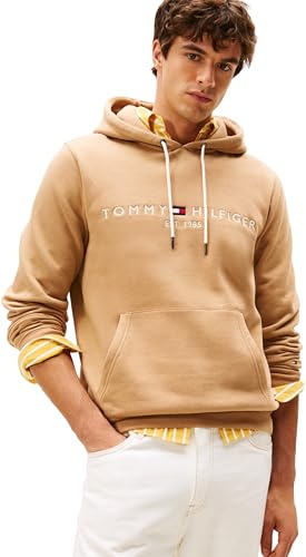 Tommy Hilfiger Sudadera Hombre Tommy Logo con Capucha, Beige (Timeless Camel), M
