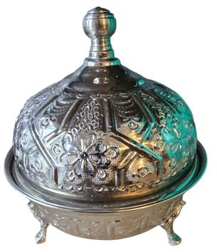 VITALIA Handmade Moroccan Sugar Bowl in Silver Metal – Elegance and Craft Traditional Sugar Box