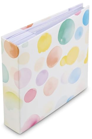 Hama Album fotografico con tasca e area memo Sprinkled Bubbles (200 foto 10 x 15 cm, 100 pagine, formato 22,5 x 22 cm, tasca per schede di memoria, motivo Bulles) multicolore