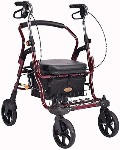 Rollator Walker Leggero deambulatore ausilio per la Mobilità Pieghevole con Sedile e Borsa 4 Ruote per Anziani Interessante
