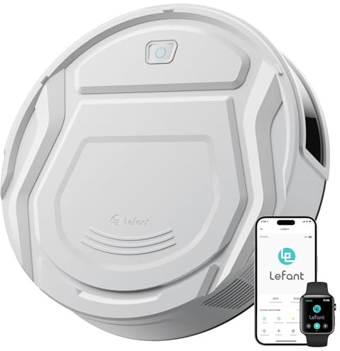 Lefant M210 Pro+ Robot Aspirador, 4000Pa, 200min, Sensor Anticolisión, Evasión de obstáculos PSD 190°, 6 Modos, Delgado y Silencioso, Ideal para Pelo de Mascotas y Suelos Duros, WiFi/App/Alexa, Blanco