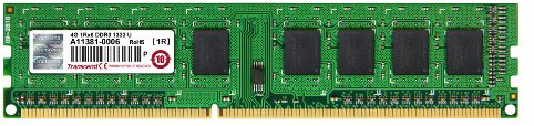 Transcend arbetsminne 4 GB JM DDR3 1333 Mhz U-DIMM 1Rx8 512 Mx8 CL9 1,5 V