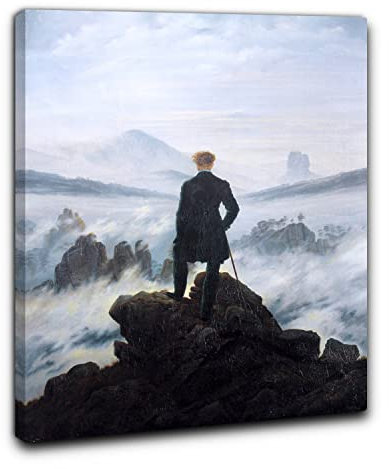 Niik Quadro + Telaio (BC) viandante sul mare di nebbia caspar david friedrich 60 x 47 x 1,7 cm falso d'autore stampa su tela
