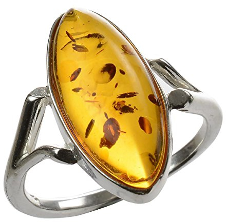 HolidayGiftShops - Sterling Silber 925 Baltischer Bernstein Ring