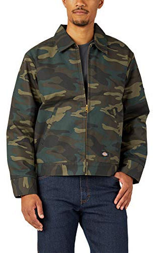 Dickies Chaqueta Eisenhower con Cremallera Frontal para Hombre, Camuflaje Verde Cazador, Small