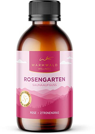 Warmwald - Saunaaufguss - Sauna Aufgussmittel mit natürlichen ätherischen Ölen - Saunaöl - Saunaduft Rose, Zitronengras (Rosengarten - 100 ml)