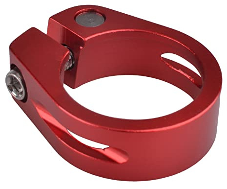 Azarxis Sadelklämma 28,6 mm, 31,8 mm, 34,9 mm, cykel snabbkoppling, sadelstolsklämma för cykel (02 röd – utan snabbkoppling, 31,8 mm)