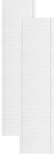 DecoMeister Porte a Lamelle Chiuse in Legno 494x1995 mm Confezione da 2 - Porta Pino Massiccio - Anta per Armadio a Persiana Cieca - Frontali Mobili e Antine per Guardaroba - Preverniciato Bianco