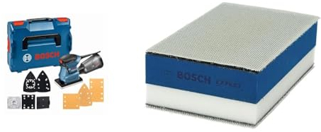 Bosch Professional Schwingschleifer GSS 160-1 A Multi (1,6 Mm Schwingkreis, In L-BOXX) + 1x Expert Dual Density Handschleifblock (für Holz, 80x 133 mm, inkl. M480 Schleifnetz 2xP80/2xP120/1xP180)