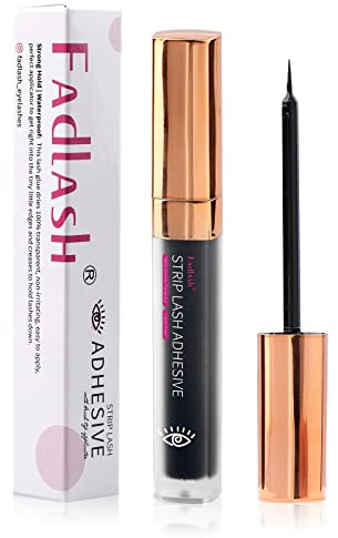 FADLASH Colla Ciglia Finte 5.5ml, Eyelash Glue for Lashes Nero, Super Strong Hold Lash Adesivo, Waterproof Eyelash Glue 0.18 Fl. OZ