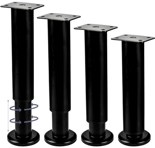 Btowin VCF 40-76cm Verstellbar Möbelfüße, 4 Stück Höhenverstellbar Metall Konisch DIY Ersatz Tischbeine Schrankfüße für Schrank Bett Sofa Couch Nachttisch