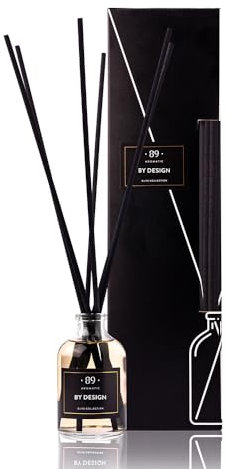 Rumdoft Reed diffuser med 6 doftpinnar – citron och saffran olja, luftrenare för badrum, lägenhet heminredning, intensiv rumsdoft, diffuser med pinnar