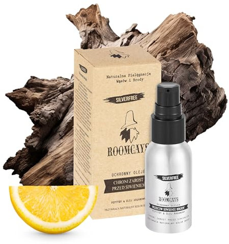 Roomcays Natürliches Bartöl, verbessert den Zustand des Bartes und verhindert das Ergrauen des Bartes, Silverfree - Ergrauen des Bartes entfernen, Bartverjüngung, gegen ergrauen des Bartes