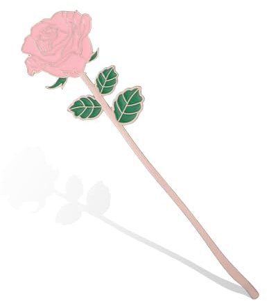 Aeaocvo Lesezeichen Rose 14,5 cm, Bookmark Rosa Personalised Metal Bookmark für Muttertag, Lesezeichen Blumen, Valentinstagsgeschenk für Frauen, Mütter, Freundinnen