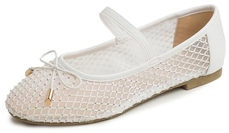 BREEZE NOUTHERLY Ballerina in Vernice Colorata con Cuscino in Memory Foam per amaretti da Donna Diamante Bianco 39 EU