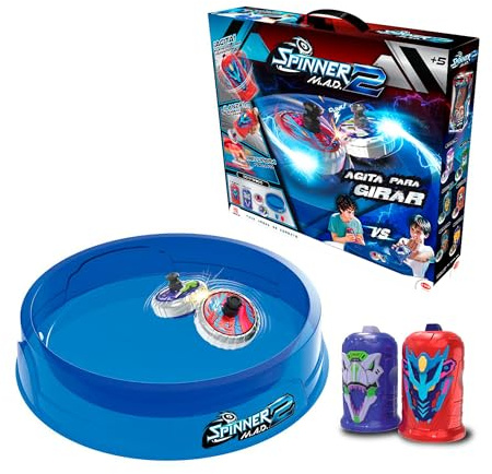 Bizak Spinner Mad 2 Arena de Combate, Juego de Batalla con Peonzas y Arena Incluida, Niños y Niñas +5 Años, Diversión Garantizada, (62006306)