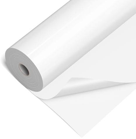 LIKCUT Permanent Vinyl 12 x 50ft, Glossy White Adhesive Vinyl Roll for Cricut & Silhouette Cameo Cutting Machine, Ideal for Brithday & Party Home Decor, DIY Mug & Ceramic