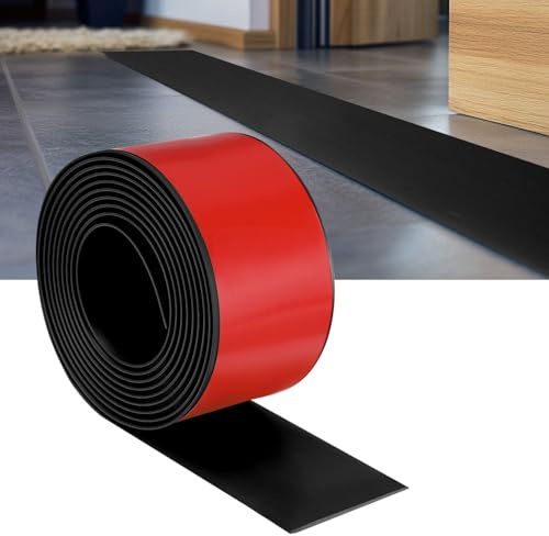 M METERXITY Perfil De Transición Para Suelo Autoadhesivo 10FTx2.99Inch PVC Laminado Divisor Plano Para Unir Huecos De Suelo/Baldosas/Alfombra/Entradas De Puerta [Negro]