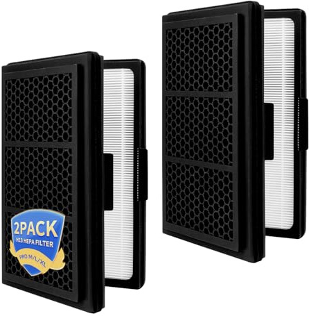 Pro M, L, XL Replacement Filter Compatible With Blueair Pro Air Purifier, HEPA and Activated Carbon Filter 2 Pack