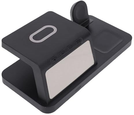 VBESTLIFE Stazione di Ricarica Wireless con Ricarica e Sveglia Rapida da 15 W, 3 in 1 Caricabatterie per gli Auricolari del Telefono, Certificato Qi per IOS Android