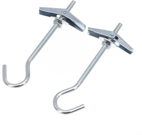 2Pcs Swag Hook Kit with Silver White Finish, Galvanised Steel Ceiling Hooks for Hanging Plants, Lanterns, Baskets
