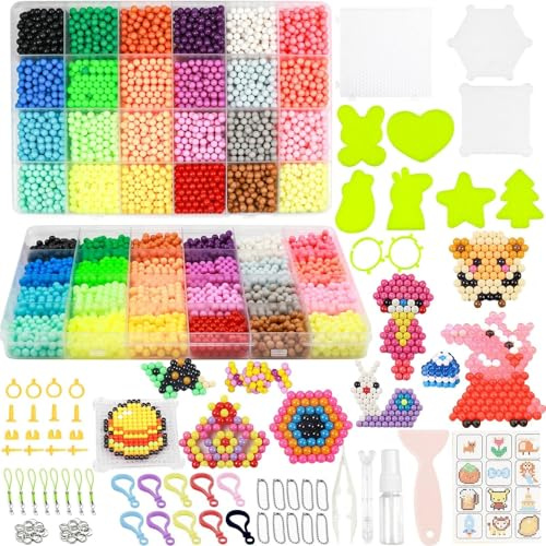 Kit de recharge de perles d'eau, 48 couleurs, 6 000 perles d'eau, magiques, non toxiques, kit de bricolage pour enfants, recharge magique avec accessoires d'artisanat pour débutants, jouets DIY