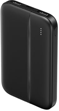 SLx 5000mAh Power Bank Type A and C Portable Charger Compact Slim Battery Pack with LED Indicators 2A Output for Phones Tablets and USB Devices Black