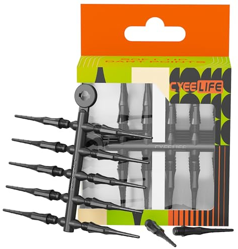 CyeeLife Fit Point Plus, puntas de dardo de plástico 50 piezas, puntas de dardos suaves, rosca 2BA, puntas de flecha de dardos, puntas de repuesto para dardos suaves, especialmente estables y