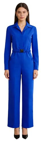 Freebily Damen Arbeitsoverall Blaumann Overall Arbeits Jumpsuit Mit Knöpfen Coverall Werkstatt Mechaniker Arbeitskleidung B_Königsblau M