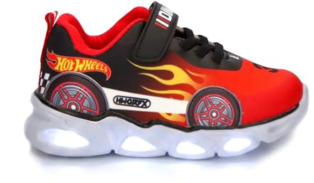 Hot Wheels Sneakers Bambino con Luci LED Licenza Ufficiale Mattel | Scarpe da Ginnastica Ragazzo Luminose | Scarpe Sportive Primavera Estate Antiscivolo [7210 Rosso - 30]