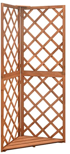 Mangloder Hörnspade av massiv gran 50 x 50 x 145 cm, växtstöd för klätterväxter, spaljé för trädgård, balkong, terrass, utrymmesbesparande för hörn och entré