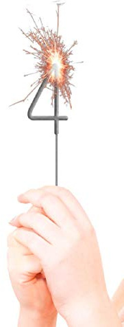 Folat Geburtstag Wunderkerze Zahl 4