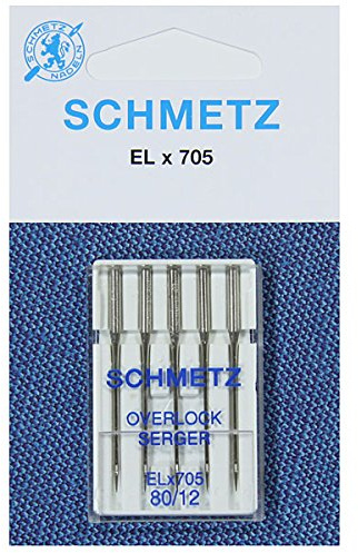 Sewing Machine Needles Schmetz - Overlock / Serger ELx705, Size: 80/12 (Single Packet) + FREE NEEDLE THREADER & POSTAGE