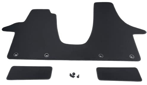 Carstyling Fußmatte passend für VW T5 2-3 Sitzer ANTHRAZIT Premium Velours Schaltgetriebe Nubuk-Band