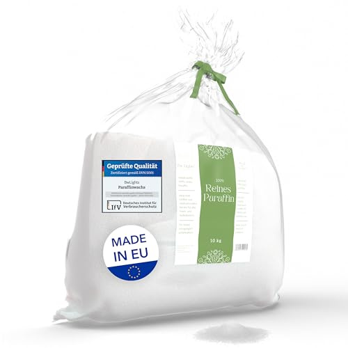 BwLights - Cire de paraffine de haute qualité de différentes tailles (10 kg) en blanc | Granulés de cire pour faire fondre et fabriquer votre propre bougie | 100% paraffine