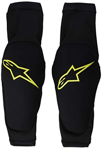 Alpinestars Protector de rodilla Paragon Plus para hombre, color negro y amarillo ácido, talla L